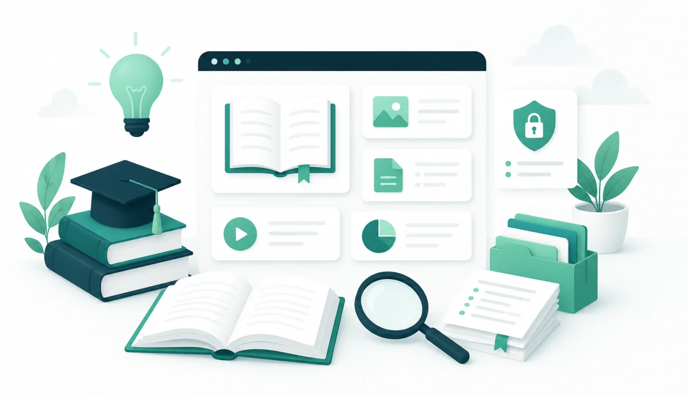Illustratie: kennisbank over informatiebeveiliging en privacy in het onderwijs — artikelen, gidsen en uitleg